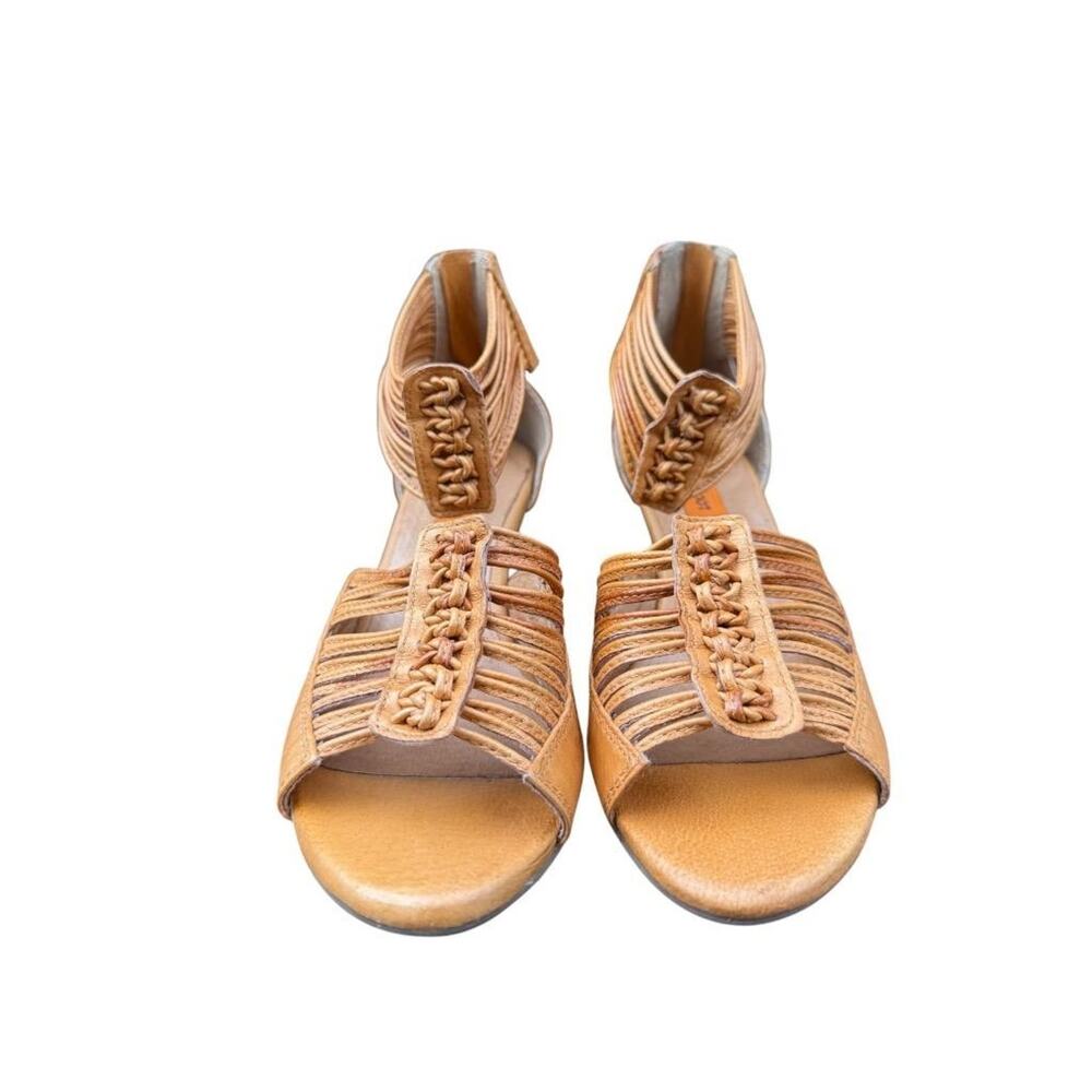 Miz Mooz Watson Strappy Open Toe Tan Leather Heel Women size 6.5 - Picture 3 of 6